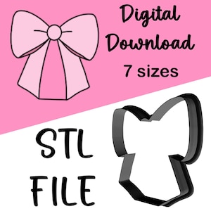 Bow D Cookie Cutter STL Files - 7 Files
