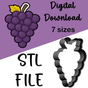 Grapes Cookie Cutter STL Files - 7 Files
