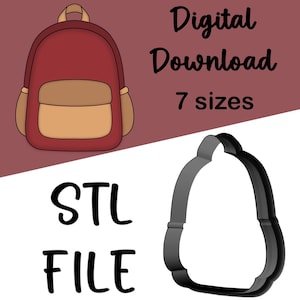 School Backpack Cookie Cutter STL Files - 7 Files