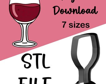 Wine Glass Cookie Cutter STL Files - 7 Files