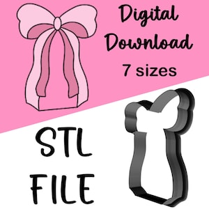 Bow E Cookie Cutter STL Files - 7 Files