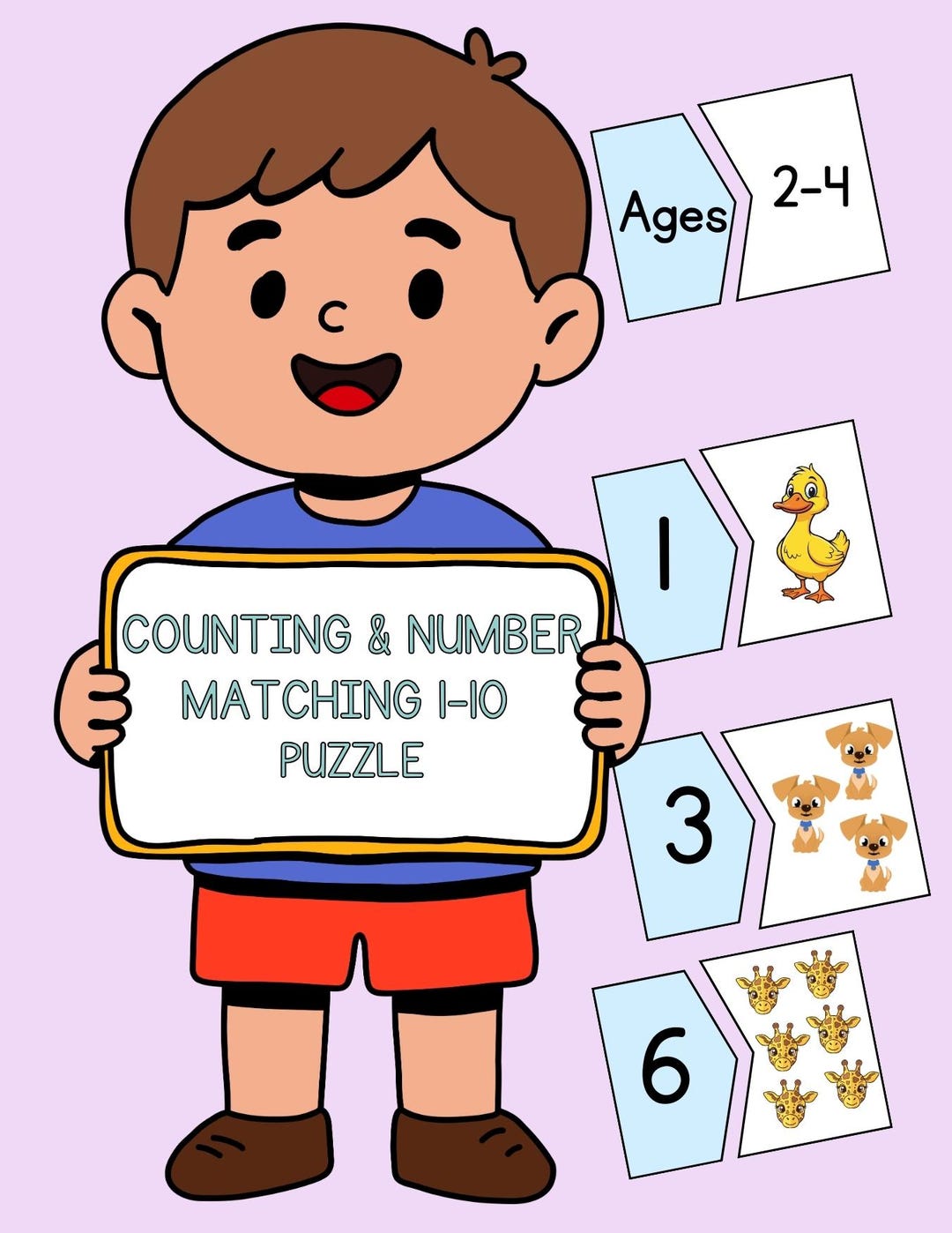 Number Puzzle | Counting & Number Matching 1–10 - Etsy