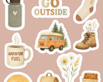 Granola Girl Sticker Pack • Cozy Outdoorsy Adventure Stickers