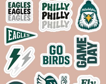 Philadelphia Eagles Sticker Pack | Waterproof Vinyl Decals (10 Pack)