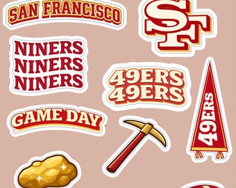 49ers Sticker Pack | Retro San Francisco Football Vinyl Decals