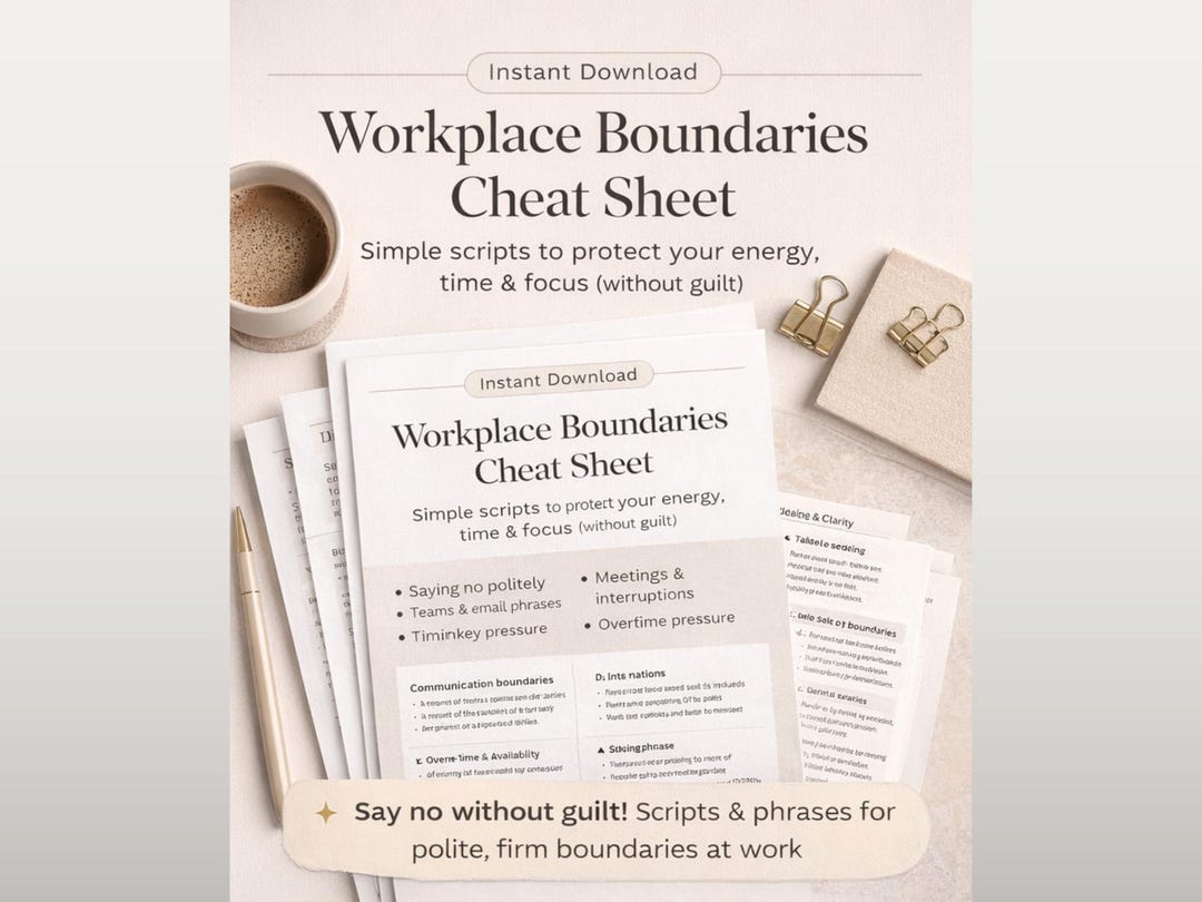 Workplace Boundaries Cheat Sheet | Professional Email & Team Scripts ...