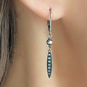 Navajo Pearl Style Earrings 925 Sterling Silver Bead Earrings Dangle, Sterling Silver Dangles Minimal, Handmade Western Jewelry Gift for Her