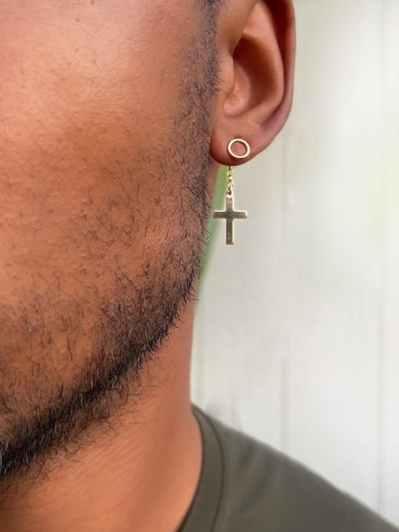 Mens dangle shop cross earrings