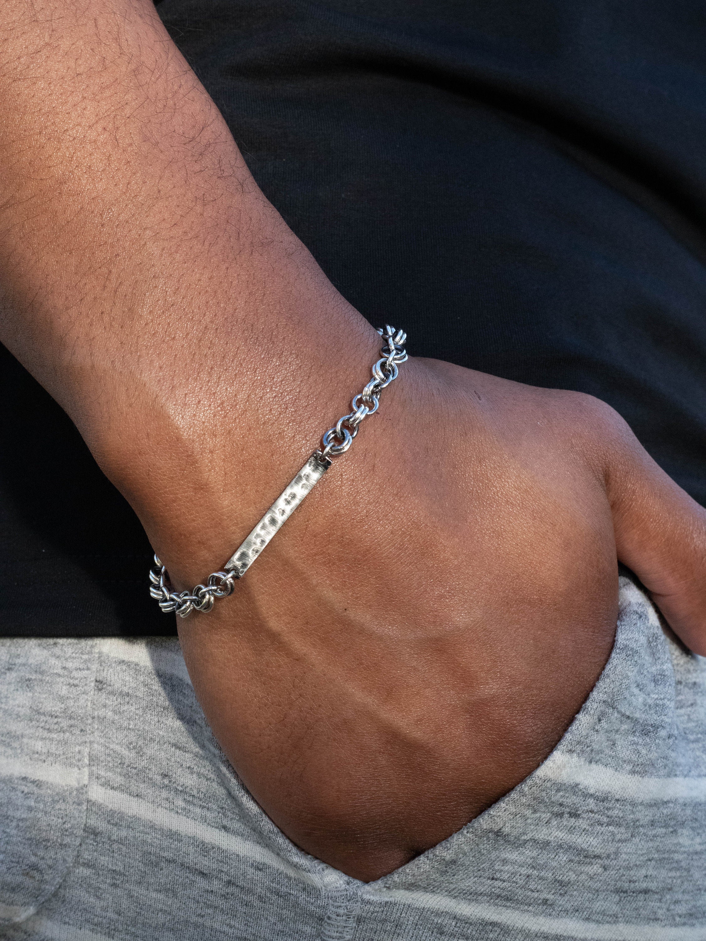 Men's Sterling Silver 7.5mm Bali Bracelet