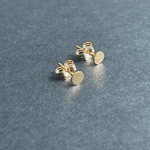 Mens Earrings Dot Stud Earrings, Silver stud earrings, gold stud earrings, single stud earring, tiny stud earrings 4 mm image 5