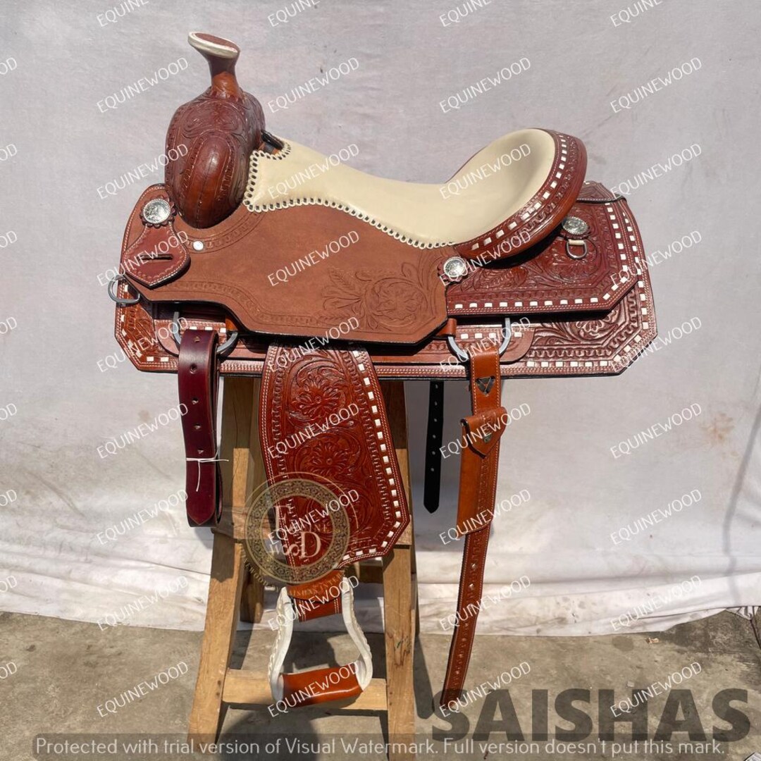 Ss Tack Western Leather Roping Saddle 10-18