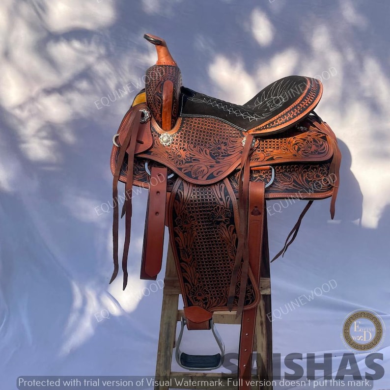 Ss Tack Western Leather Roping Saddle 10-18