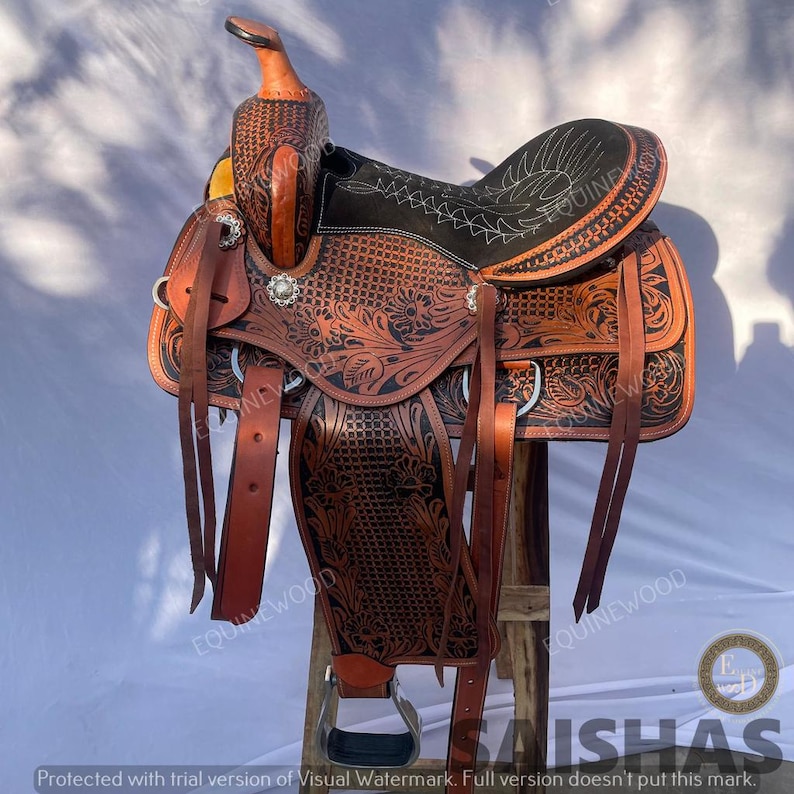 Ss Tack Western Leather Roping Saddle 10-18
