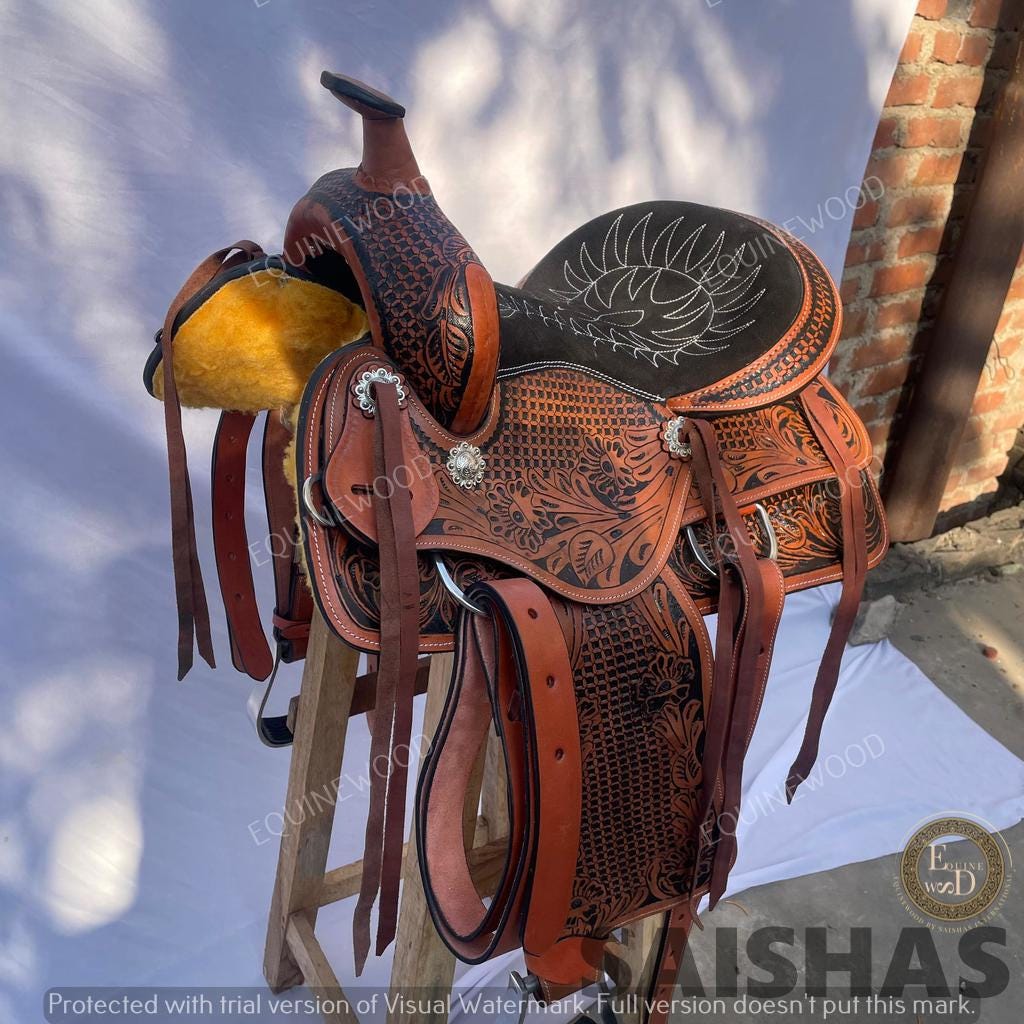 Ss Tack Western Leather Roping Saddle 10-18