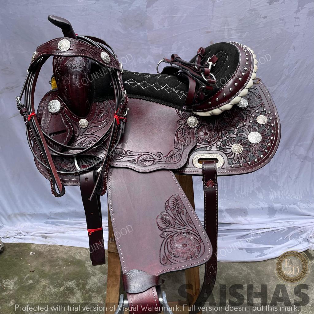 Ss Tack Western Leather Roping Saddle 10-18