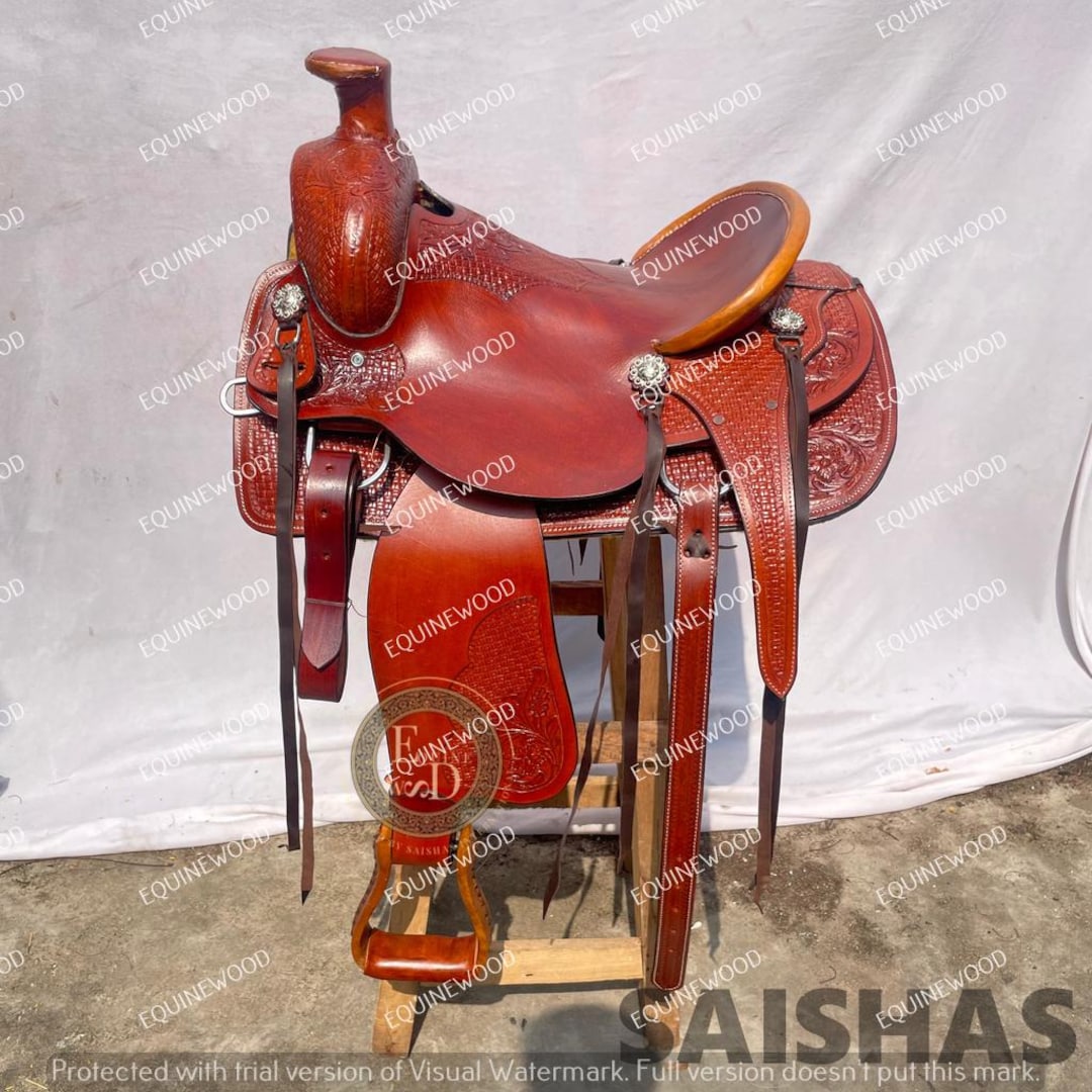 Ss Tack Western Leather Roping Saddle 10-18
