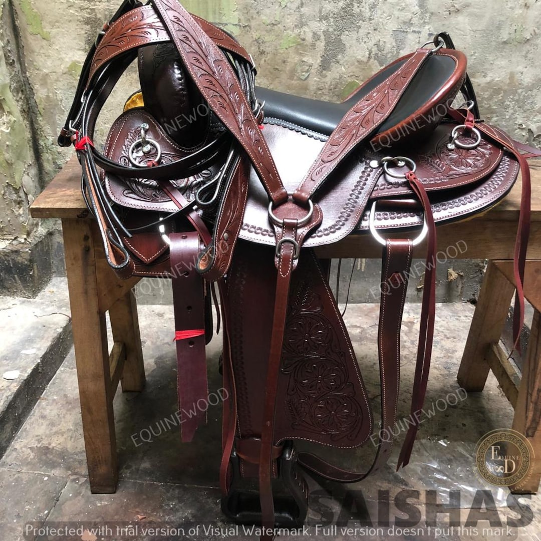 Ss Tack Western Leather Roping Saddle 10-18