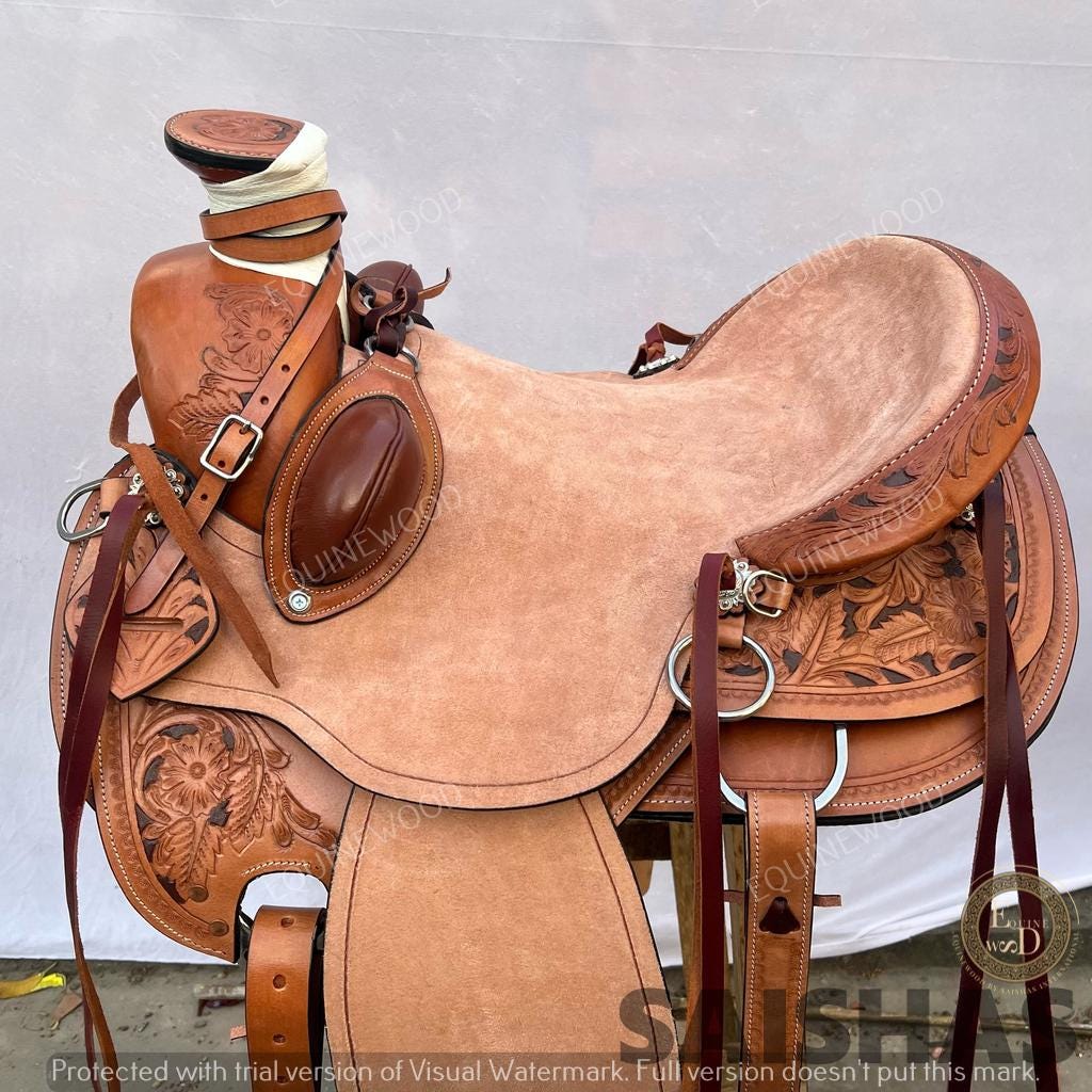 Left Handed Ropers Western Leather Roping Saddle 10-18