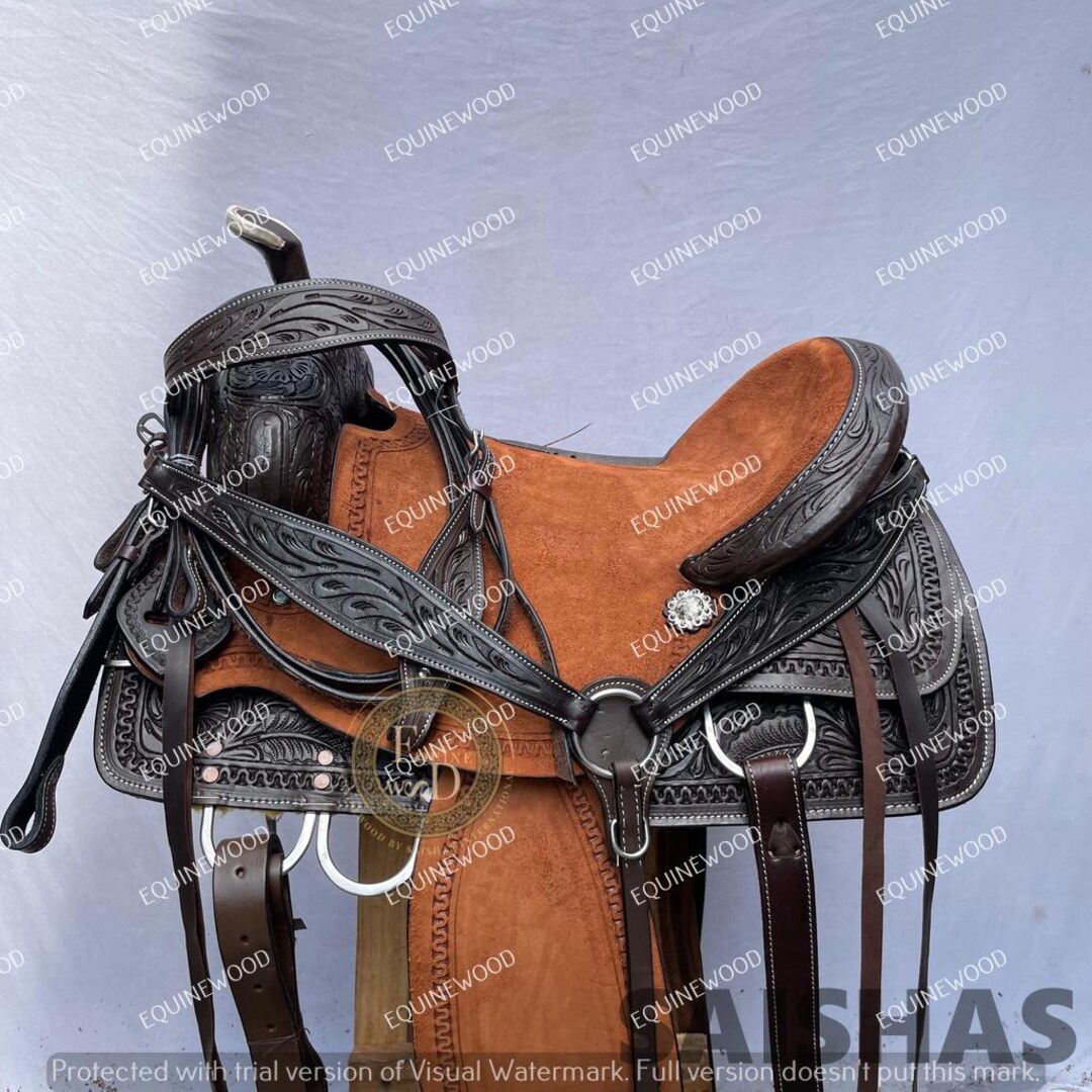 Ss Tack Western Leather Roping Saddle 10-18