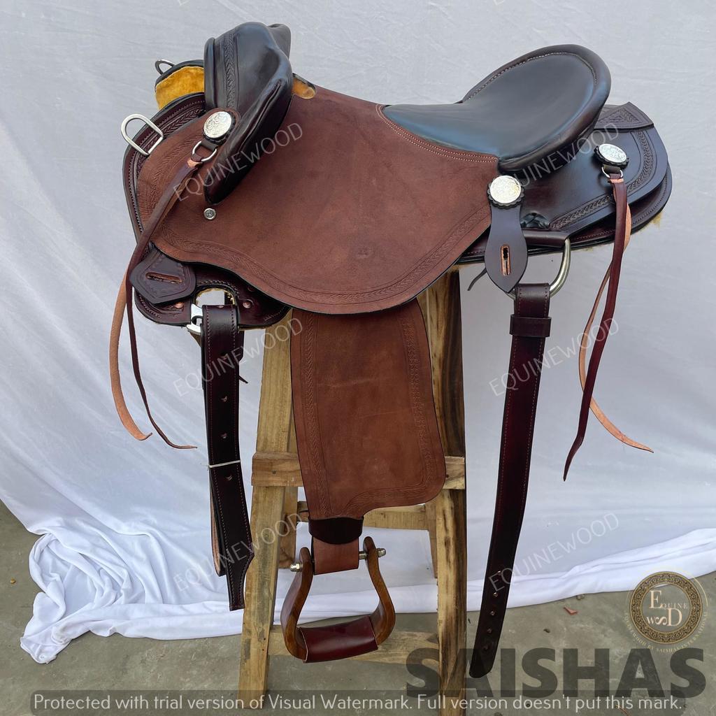 Ss Tack Western Leather Half Breed Saddle 10-18
