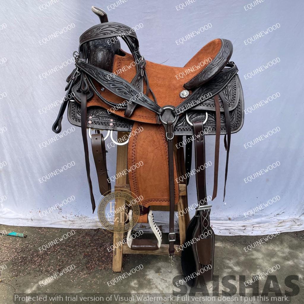 Ss Tack Western Leather Roping Saddle 10-18