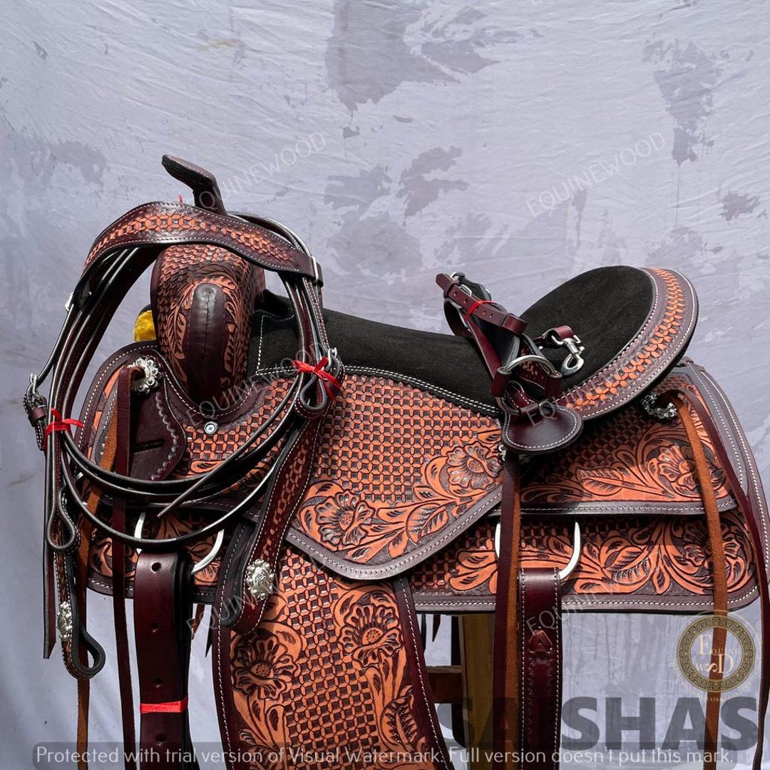 Ss Tack Western Leather Roping Saddle 10-18