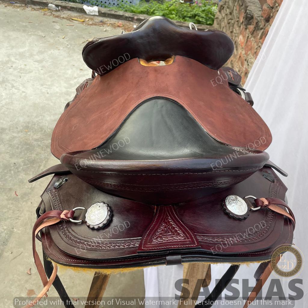 Ss Tack Western Leather Half Breed Saddle 10-18