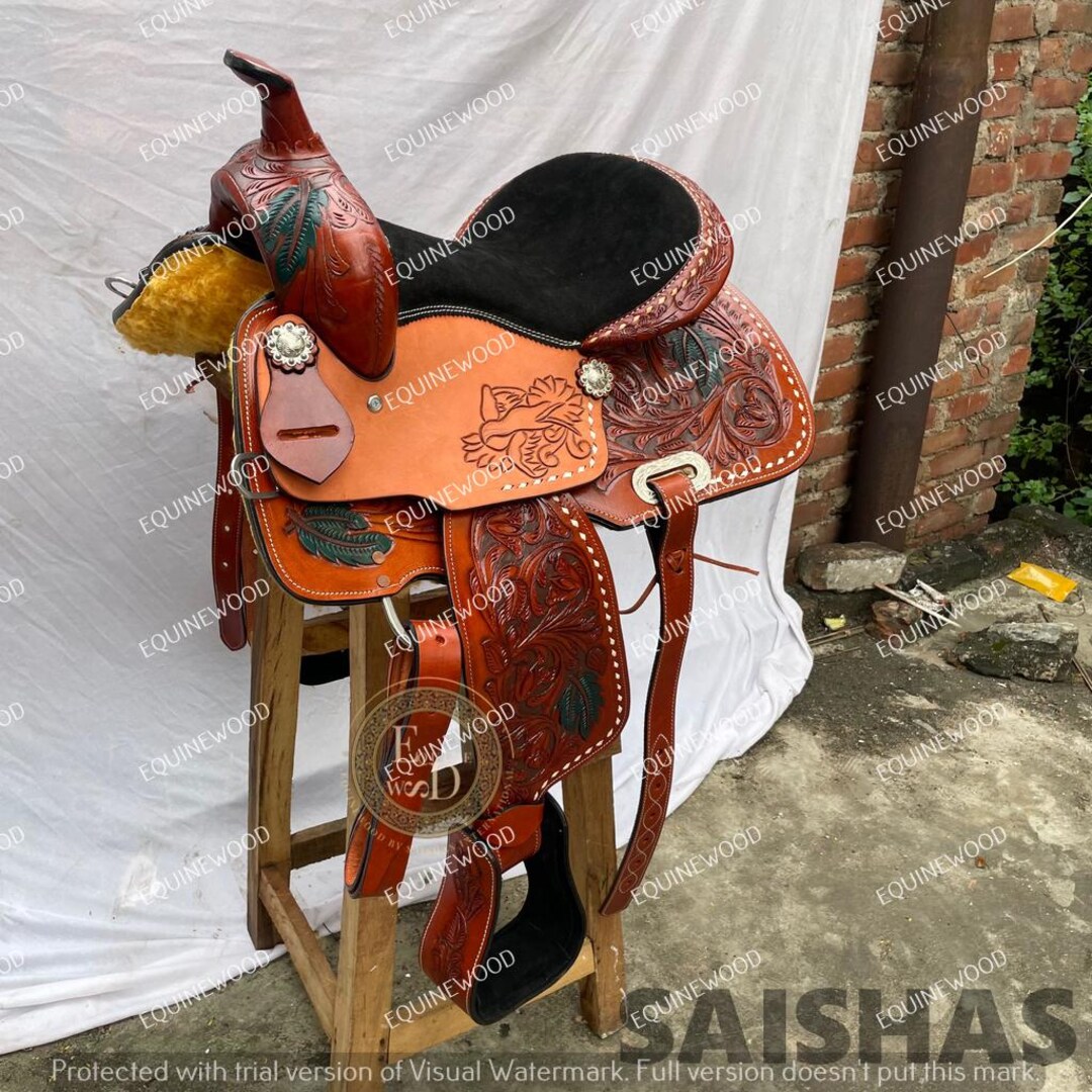 Ss Tack Western Leather Roping Saddle 10-18
