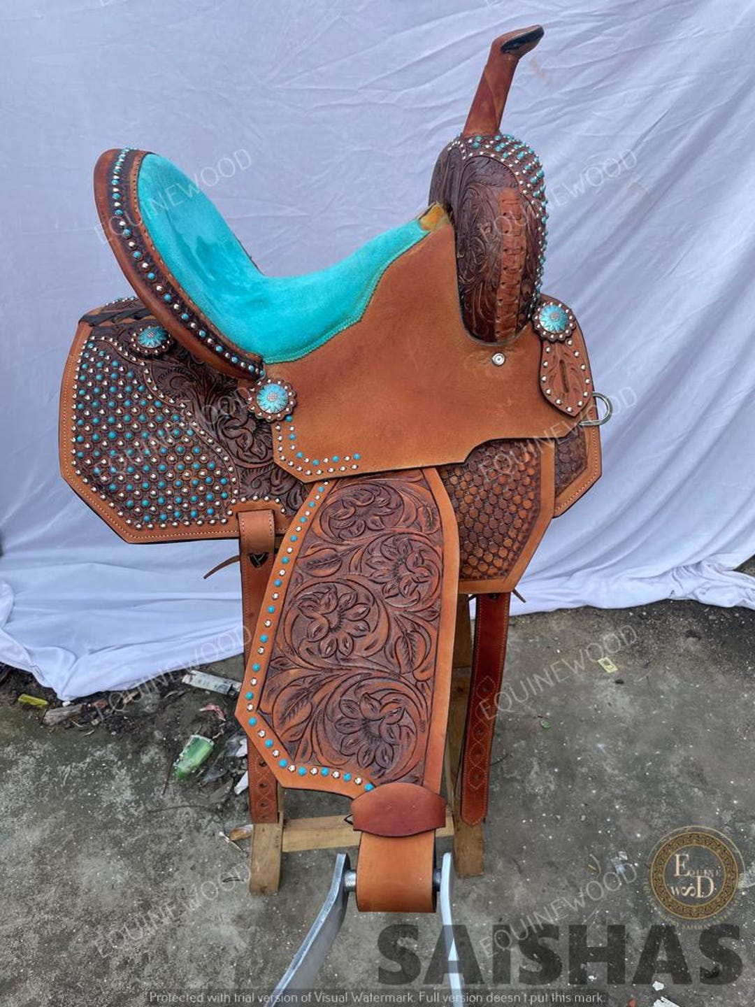 Ss Tack Western Leather Roping Saddle 10-18