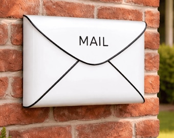 Modern Wall Mounted Mailbox, Large Capacity Metal Mailbox, Minimalist Rust-Resistant Outdoor Envelope Post Box
