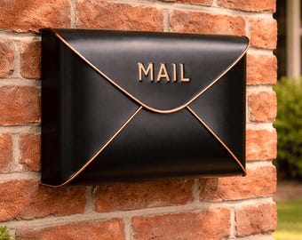 Modern Wall Mounted Mailbox, Large Capacity Metal Mailbox, Minimalist Rust-Resistant Outdoor Envelope Post Box