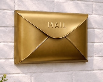 Modern Wall Mounted Mailbox, Large Capacity Metal Mailbox, Minimalist Rust-Resistant Outdoor Envelope Post Box