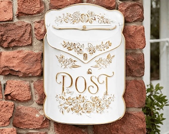 Rustic Vintage Wall Mailbox, Farmhouse Metal Post-Box, Decorative Garden Mail Holder, Nostalgic Wall Decor