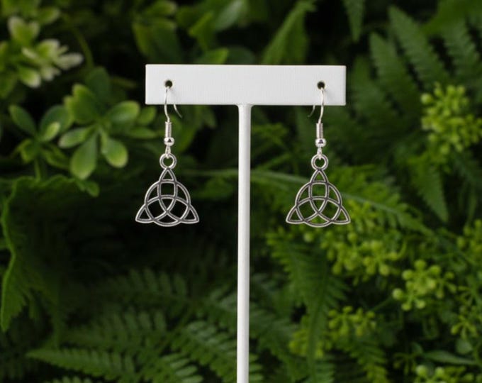 Celtic knot silver earrings