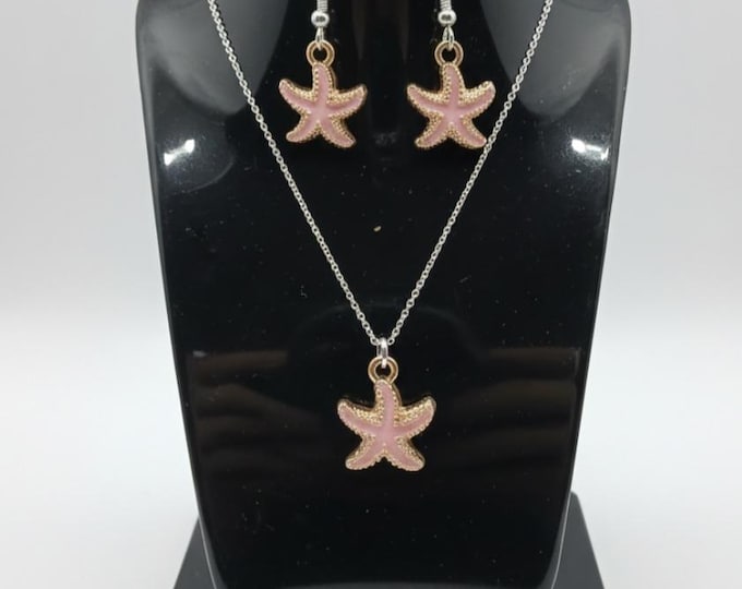2Pc Starfish Necklace and earring set