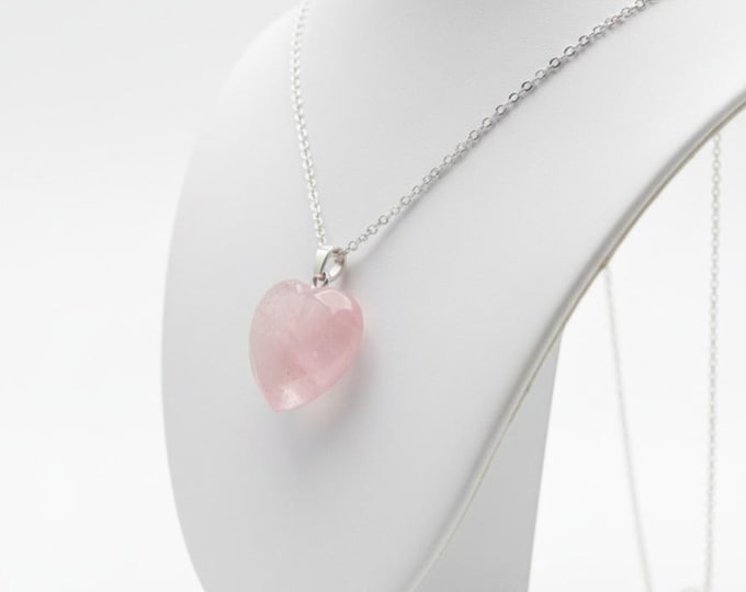 1pc random Natural stone heart necklace