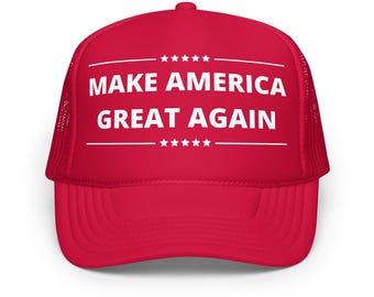 MAGA Trucker Hat, Patriotic Foam Mesh Cap