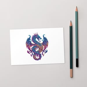 Celtic Crystal Dragon Postcard – Fantasy Gothic Greeting Card | 4x6 Dragon Lover Stationery Art Print
