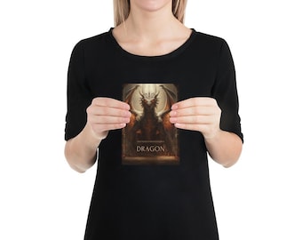 Dragon Protected Room Poster: Gothic Fantasy Wall Art (5x7 in.)