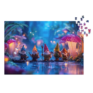 Gnome Quest Enchanted Forest Jigsaw Puzzle With Tin | Fantasy Gnome Puzzle (30–1000 pcs)