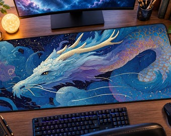 Skrivbordsmatta Celestial Dragon: XXL Fantasy Galaxy Gamingmusmatta