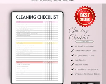 Home Cleaning Checklist | Room-by-Room Schedule (Printable PDF)