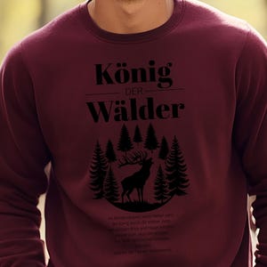 König des Waldes Hoodie Sweater T-Shirt Hirsch Motiv Jagdgeschenk für Jäger Jagdbekleidung Jagd Hoodie Hirschkopf Pullover Shirt