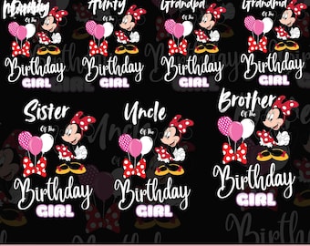 Minnie Birthday Family Shirts: Iron On Design PNG (Digital Download)