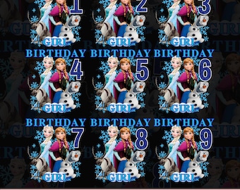 Elsa Birthday Girl PNG: Obraz do naprasowania na zimno (pobieranie cyfrowe)