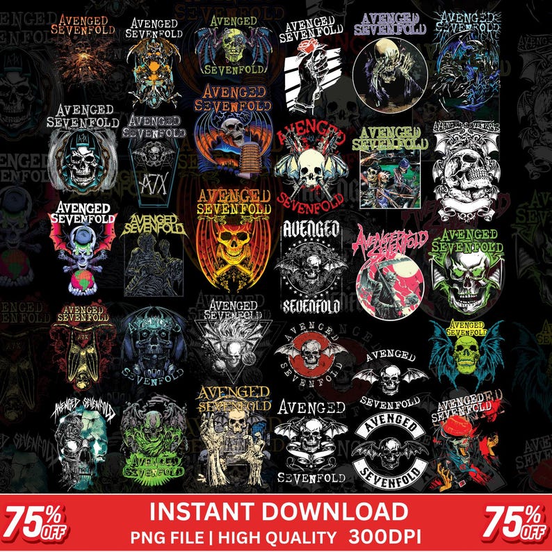 Band PNG Bundle | A7X Skull Designs (digital Download) - Etsy