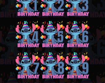 Stitch Cumpleaños Niña PNG, Tema de Lilo y Stitch (Descarga digital)