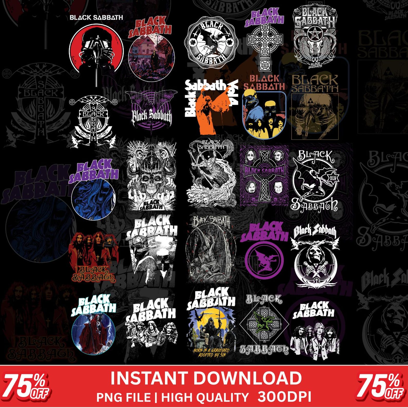 Heavy Metal Band PNG Bundle | Vintage Rock Band Graphics (digital ...