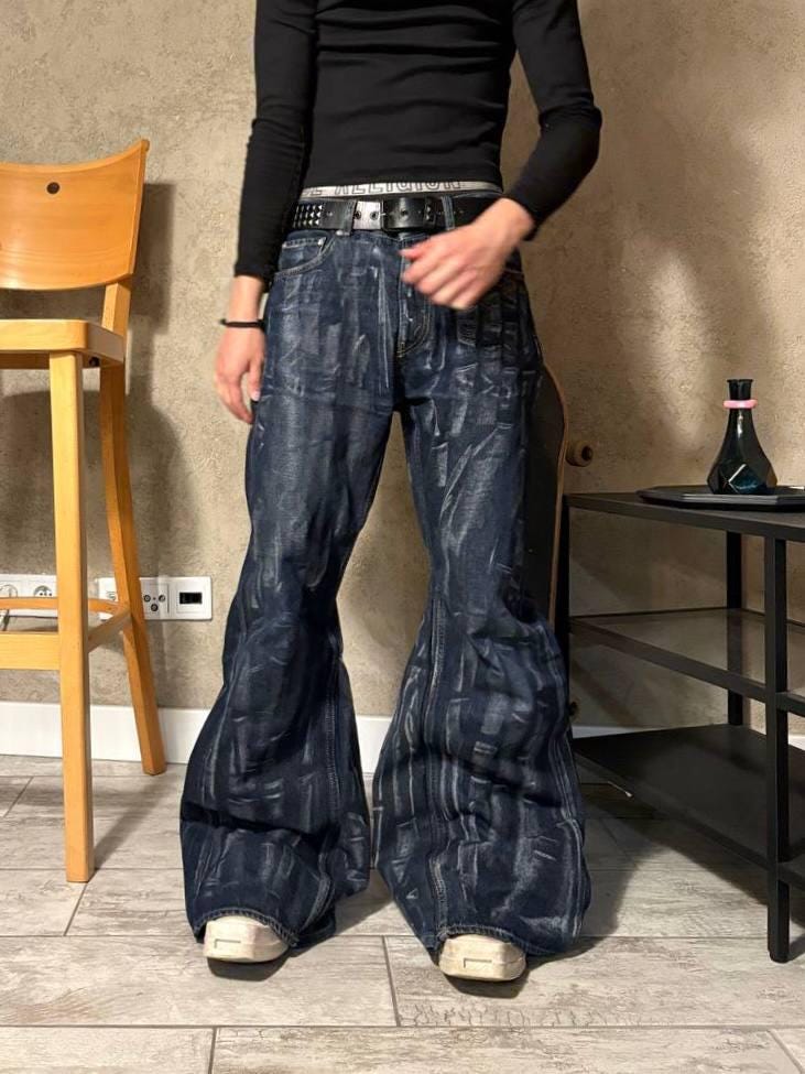 パンツ Backlash damage flare denim pants emo Backlash damage flare denim pants emo