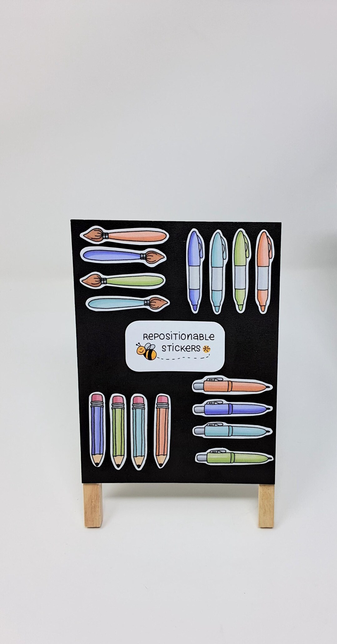 Art Tool Sticker Bundle | 4 Sets of 4 Repositionable Stickers | Hand ...